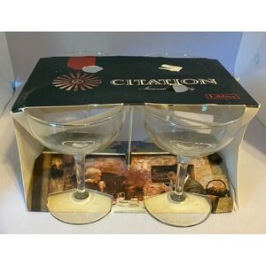 Libbey Citation Round Champagne Sherbet Glasses 6.5 oz. NEW in Box! MCM Vintage